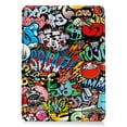 thumbnail image 3 of ELEHOLD Folding Case for iPad Air 11-inch M3 (2025) / M2 (2024) PU Leather Case Stylish Pattern Kickstand Magnetic Auto Wake/Sleep Folio Slim Shockproof Case,Graffiti, 3 of 8
