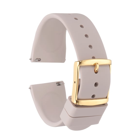 Uxcell Silicone Watch Band 22mm Quick Release Rubber Replacement Watch Strap with Stainless Steel Gold Clasp, Pink