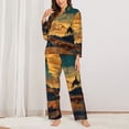 thumbnail image 2 of Picia Sunset Desert Journey Pattern Women’s Long-Sleeve Sleepwear Set - Soft 2-Piece Loungewear with Pockets, Comfy PJs for Relaxing Nights-XX-Large, 2 of 7