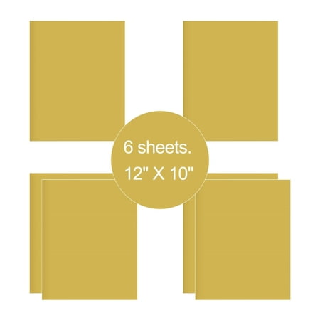 6 Sheets Gold 12" x 10" Pre Cut HTV Iron On Heat Transfer Vinyl Paper for T-Shirts Cricut Silhouette