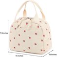 thumbnail image 2 of SQDWYGG Lunch Bag Cute Corduroy Lunch Handbag Reusable Insulated Lunch Box Large Capacity Insulated Refrigerated Box,White strawberries, 2 of 6