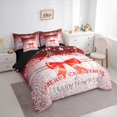 thumbnail image 3 of Feelyou Princess Bow-tie Kid, Twin Bedding Sets 7-Piece, Modern Fashion Bedding Comforter Set, Happy New Year Reversible Sheet Sets, Luxury Bedroom Decor, 3 of 7
