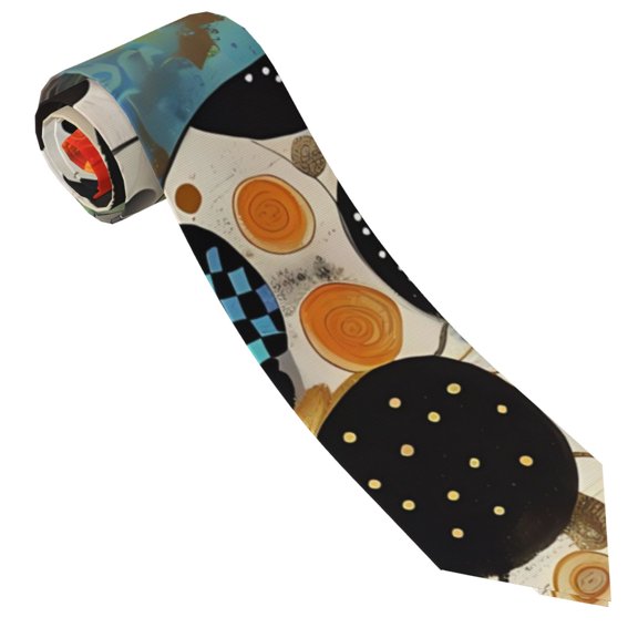 Salouo Abstract Dalmatian Art Pattern Men's Silk Ties 4.7"Necktie for Men Formal Ties Business Necktie Men's Wedding Fashion Accessory