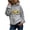 4-Gray, variant on Pullover for Women Hoodies Autumn Winter Long-Sleeved Pullover Print Round Neck Hooded Sweatshirt