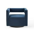 thumbnail image 3 of Modway Booth Modern Performance Velvet Swivel Armchair in Midnight Blue, 3 of 9