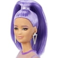 thumbnail image 4 of Barbie Fashionistas Doll #178, Petite, Long Purple Hair & Purple Metallic Dress & Purple Sneakers, 4 of 7