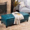 thumbnail image 3 of Pouf de Rangement Lynn en Faux Cuir avec Clous, Sarcelle, 3 of 7