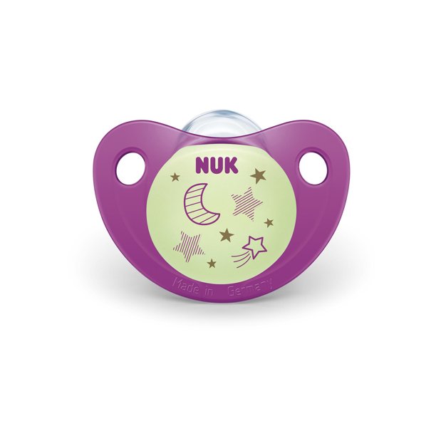 NUK CuteasaButton GlowintheDark Orthodontic Pacifiers, Girl, 618