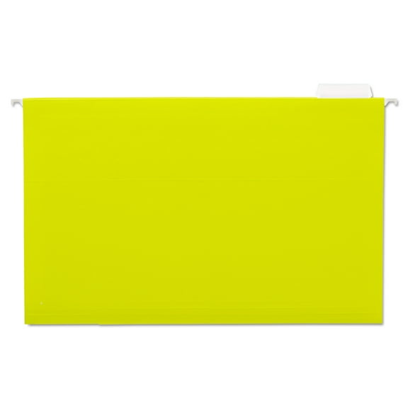 Deluxe Bright Color Hanging File Folders, Legal Size, 1/5-Cut Tab, Yellow, 25/box | Bundle of 5 Boxes