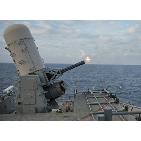 80 Tortuga Art - East China Sea February 1 2013 - A close-in weapons system fires from the Whidbey Island-class amphibious dock landing ship USS Tortuga during a live-fire exercise Poster Print