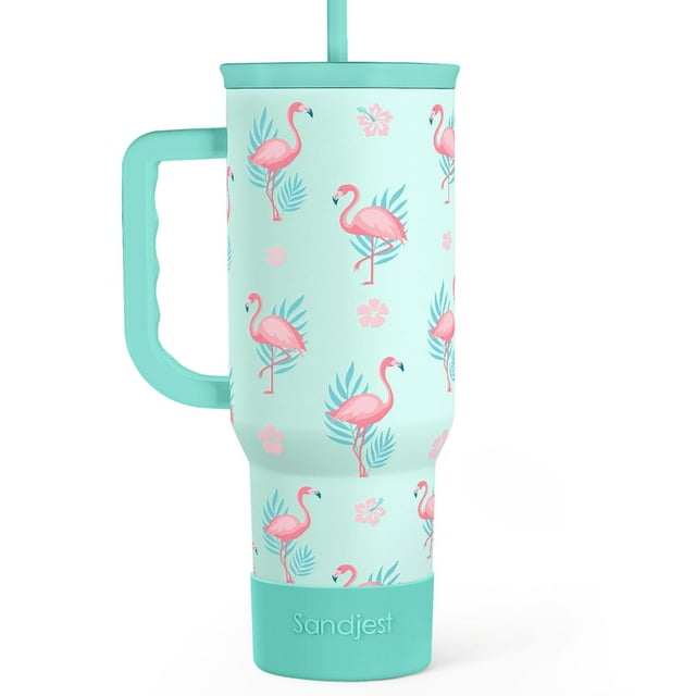 Vaso SANDJEST de acero inoxidable de 40 oz con aislamiento y asa