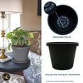 thumbnail image 2 of The HC Companies Prima Planter Round Plastic Plant Pot - Rolled Rim, Drainage - 16", Black, 2 of 7