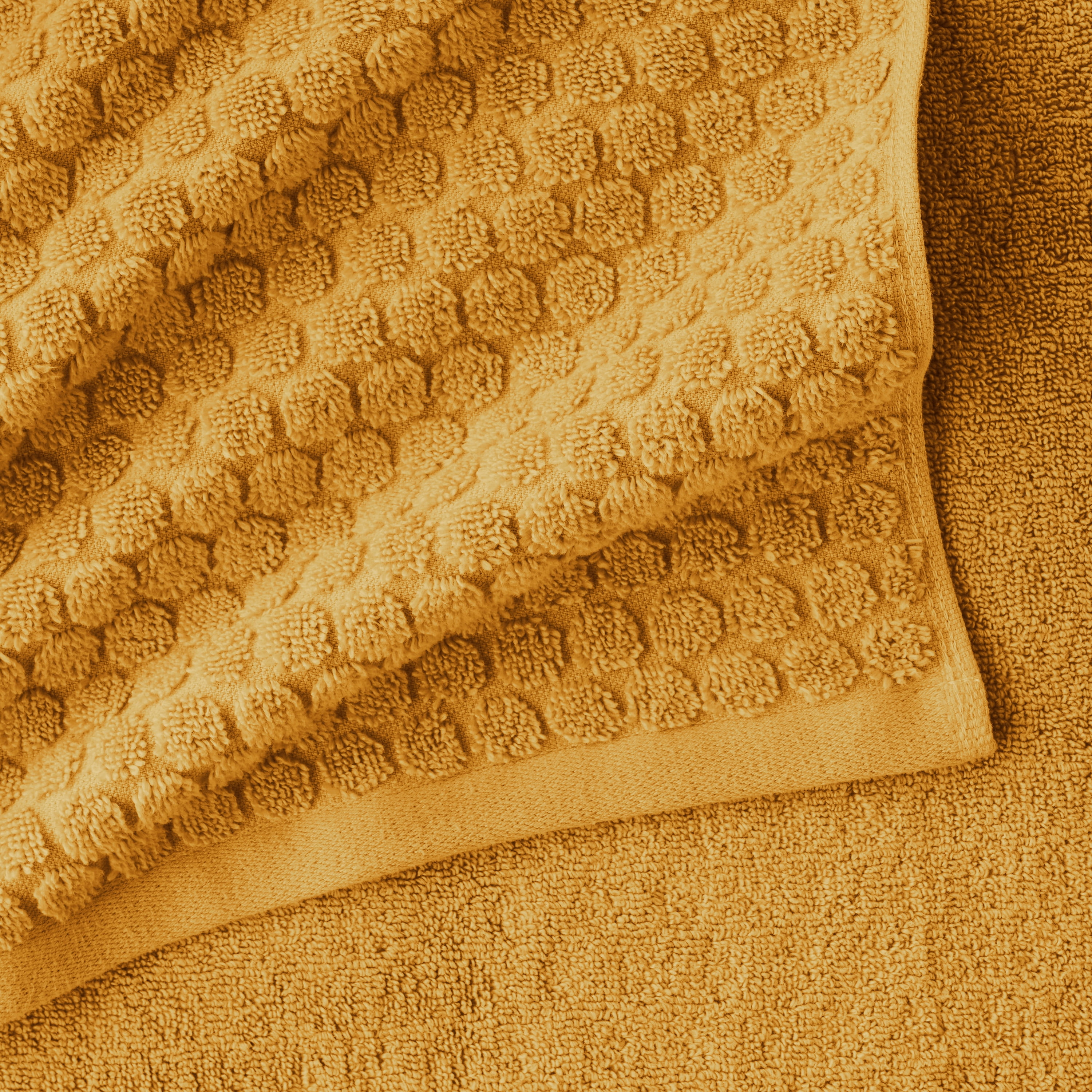 Beautiful by Drew Barrymore 6-Piece Dot Bath Towel Set, Soft 100% Cotton, Amber Yellow