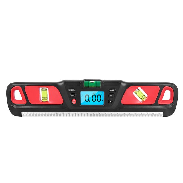 Buscador de ángulo de 360 grados de nivel de transportador digital de 400 mm para ferrocarril (rojo) Tmvgtek Para estrenar