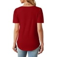 thumbnail image 5 of Fantaslook Women Blouses Dressy Casual Summer Short Sleeve Shirts Crew Neck Pleated Tunic Tops, 5 of 10