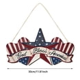 thumbnail image 3 of Patriotic Wooden Door Sign - 4th of July & Memorial Day Decor, Red White Blue American Flag Wreath Door Hanger, Welcome Sign for Front Porch, Wall & Outdoor Independence Day Home Decorations, 3 of 7