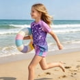 thumbnail image 6 of Lanbubble Girls Rash Guard Swimsuit Set Short Sleeve UPF 50+ 2 Pieces Bathing Suit 4-5 Years, 6 of 10