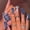 JP2833 [Glue model], variant on Ripped denim blue wearing nail cross fringed nail art French super long removable nail piece finished product wholesale