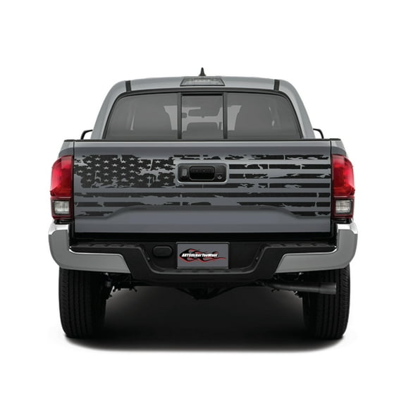 Pre-cut Distressed American Flag Tailgate Vinyl Graphic Decal Compatible with and Fits 3rd Gen Toyota Tacoma 2016-2023