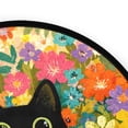 thumbnail image 4 of 36.2 Inch Round Floor Mat Black Cat Among Colorful Flowers Carpet Decor Rug for Living Room Bedroom, 4 of 6