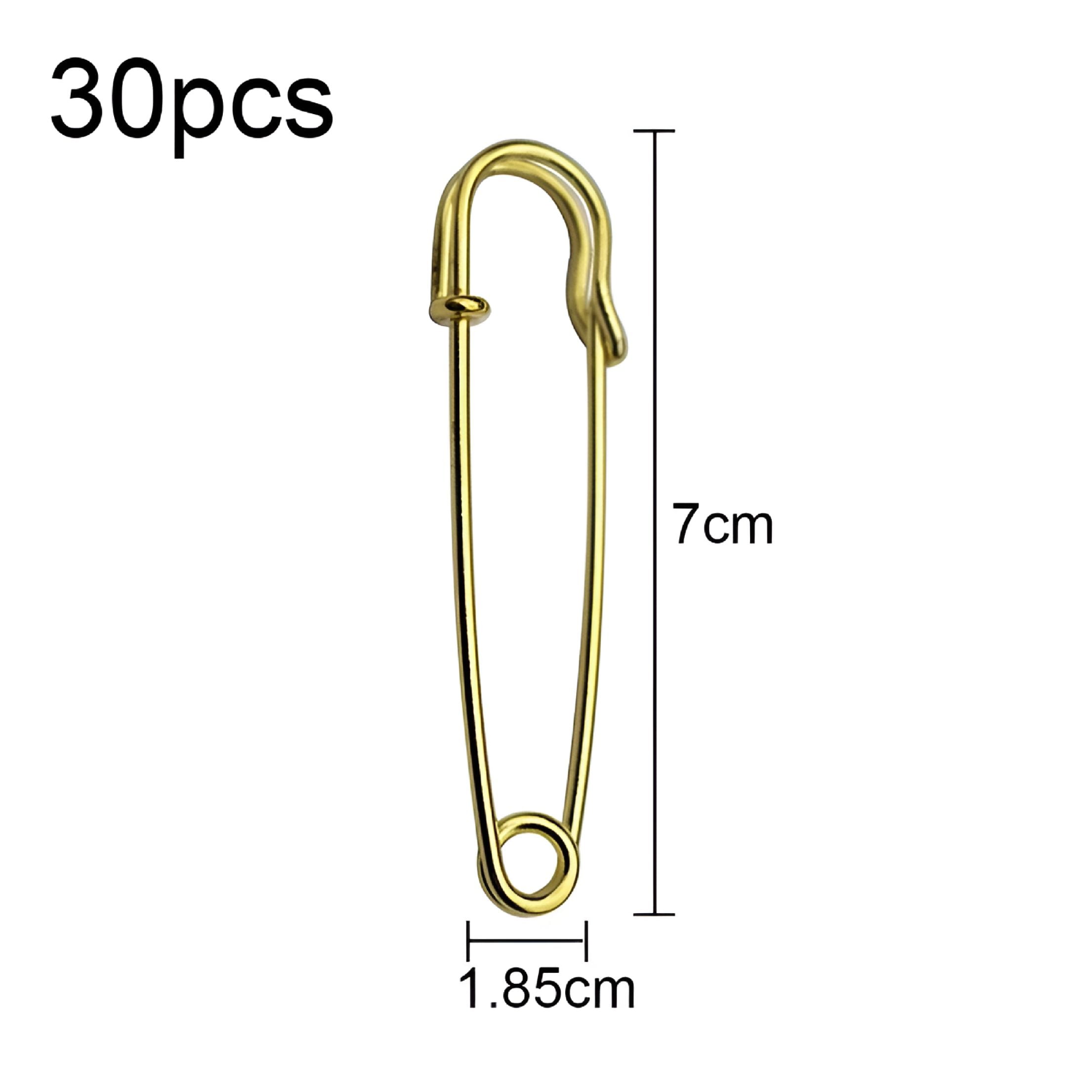 TUWAFE 2026 New Pack of 30 Safety Pins,Heavy Duty Blanket Pins Bulk Steel Spring Lock Pins Fasteners for Blankets Crafts Skirts Kilts Brooch Making,70Mm