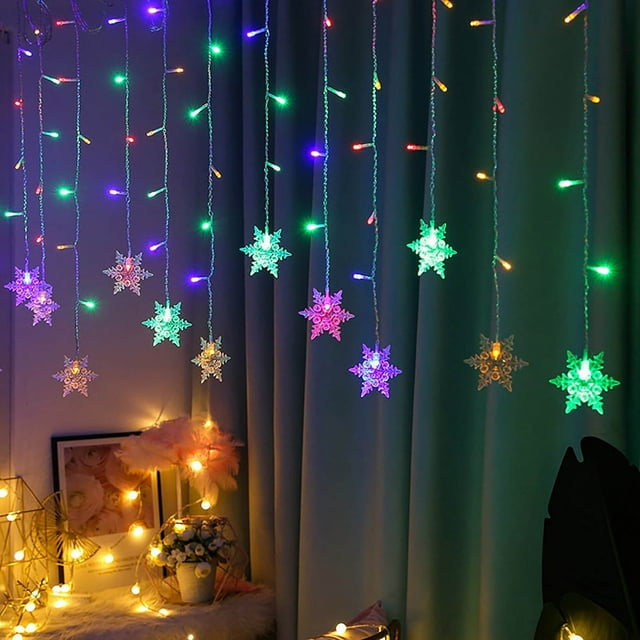 Halloween Decorations Clearance Sale 4Meters 96LED Christmas Snowflake String Lights Winter Fairyland Home Decor