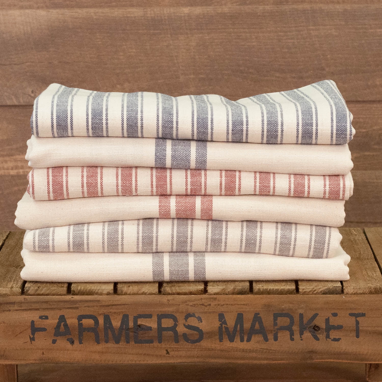 Piper Classics Market Place Gray Grain Sack Stripe Bulk Yardage,Three Yards, 108" x 110" Wide