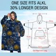 thumbnail image 4 of Oversized Wearable Blanket Hoodie,Blue Sun Moon Star Pattern Sherpa Blanket Hoodie with Super Pockets,Super Warm Fuzzy Pullover for Women & Men, 4 of 6