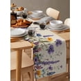 thumbnail image 6 of Ldtrchee Spring Floral Table Runner 60 Inches, Purple Flowers Summer Botanical Rustic Bed Runner Dresser Scarves Tabletop for Indoor Outdoor Parties/Ceremony/Banquet, 13" x 60", 6 of 8