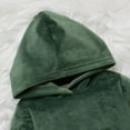 thumbnail image 6 of FNNMNNR 2PCS Toddler Infant Baby Boys Girls Solid Color Hooded Cotton Pullover Long Trousers Army Green 12-18 Months, 6 of 9