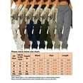 thumbnail image 5 of Lumento Cargo Pants Women's Baggy High Waist Sweatpants Y2K Multi Pockets Straight Hiking Trousers Sports Jogging Cargo Trousers Bottoms Brown L, 5 of 5