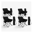 thumbnail image 1 of Sillas de camping plegables de Lona para campamento y Playa Sillas para Exterior con Estructura de Acero y Funda Transportadora Set 4 Sillas Negro, 1 of 7
