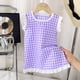 thumbnail image 2 of Niña Bebé Vestido de Verano Encaje a Cuadros Vestido de Cuello para Niñas Pequeñas, 2 of 6