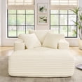 thumbnail image 2 of Jopath Compressed Chaise Lounge Foam Sofa bed, Fluffy Corduroy Upholstered Cloud Couch with Deep Seatfor Living Room Bedroom Apartment Beige, 2 of 9