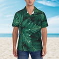 thumbnail image 4 of Lsque Green Leave Fern pattern Hawaiian Shirt for Men, Unisex Summer Beach Casual Short Sleeve Button Down Shirts-Small, 4 of 9