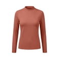 thumbnail image 4 of Staron Women's Tops Long Sleeve Solid Basic Casual Slim Crew Neck Lightweight Soft Fashion Tunic Tee Shirt, Wine S, 4 of 6