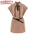 thumbnail image 5 of Túnica pirata para novios del Renacimiento medieval para niños, disfraz de LARP con cordones, camisa de guerrero vikingo de la Edad Media, 5 of 5