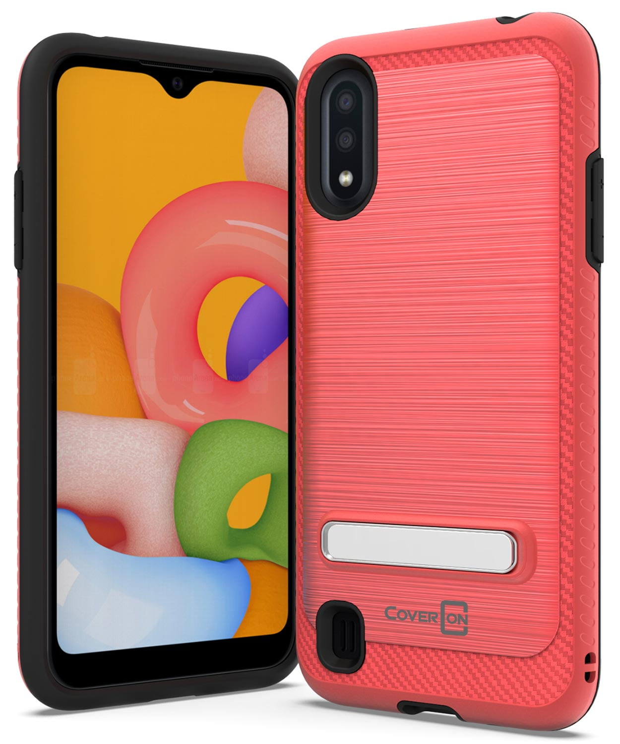 CoverON Samsung Galaxy A01 (USA Version) Case with Magnetic Metal Kickstand Protective Hybrid