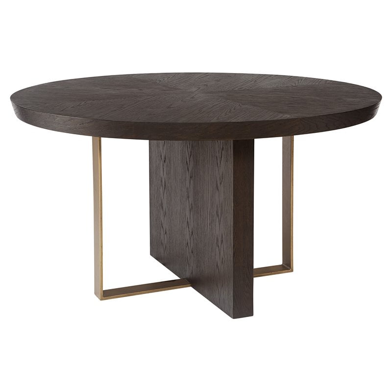 Sunpan Lars 55 Round Modern Wood, 38 Inch Round Pedestal Dining Table