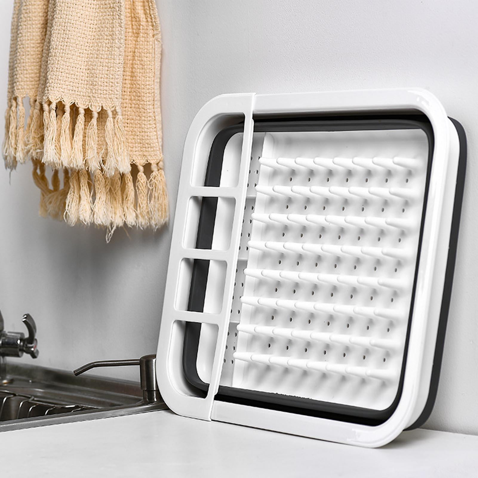 YAHHU Foldable Food‑Grade Dish Drying Rack – PP & TPR, Nonslip, Space‑Saving, Scratch‑Resistant