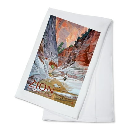 Zion National Park, Utah - Slot Canyon - Lantern Press Artwork (100% Cotton Kitchen (Best Slot Canyons In Utah)