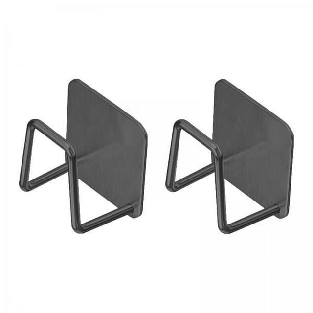 2x2 Piezas Soporte Para Esponja Fácil De Instalar Adhesivo De Acero Inoxidable Estante Colgante Negro