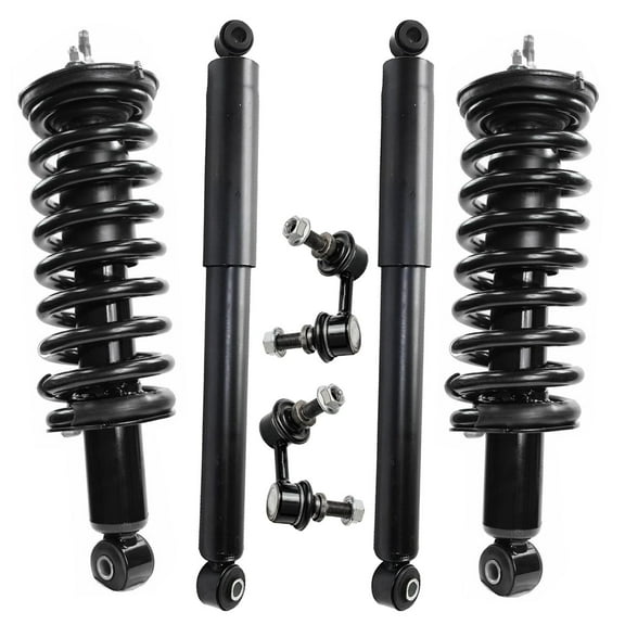 Detroit Axle - RWD 6pc Suspension Kit for 2005-2019 Nissan Frontier [4.0L] 2 Front Struts with Coil Spring 2 Front Sway Bar Links 2 Rear Shock Absorbers 2006 2007 2008 2009 2010 2011 2012 Replacement