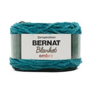 Bernat Blanket Ombre #6 Super Bulky Polyester Yarn, Ocean Teal Ombre 10.5oz/300g, 220 Yards