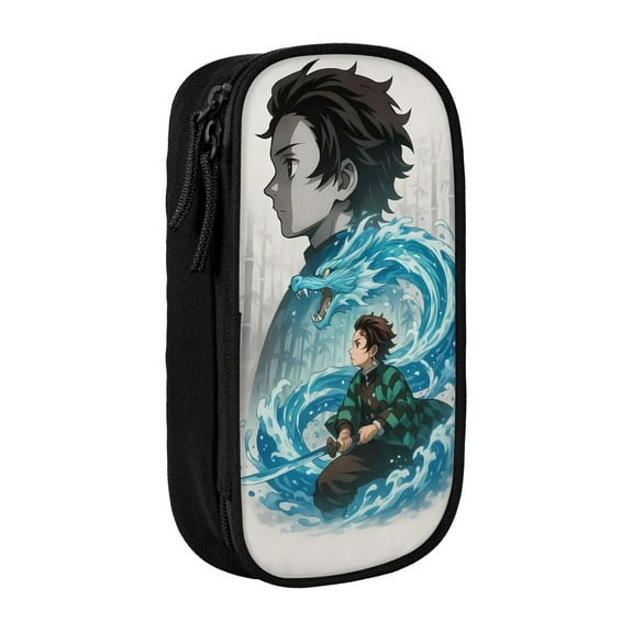 Demon Slayer Tanjiro Kamado Pencil Case, Multipurpose Pencase ,Large Capacity Durable Pencil Pouch Storage Pen Bag Organizer Stationery