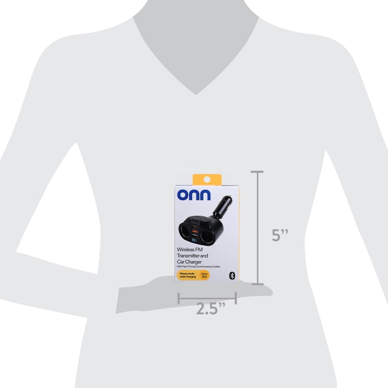 onn Wireless FM Transmitter with 35W/18W Car Charger photo 5