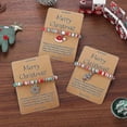 thumbnail image 2 of ZHAOCHENG Pulsera de cuentas de arcilla polimérica verde navideña para mujer, pulsera con colgante de copo de nieve y árbol de Papá Noel, joyería para fiesta navideña, juego de seis piezas, 2 of 2