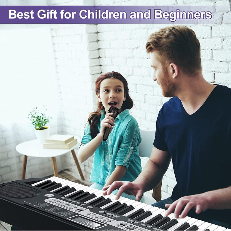 61-Key Electronic Keyboard Set for Kids & Beginners - Includes Stand, Stool, Headphones, Microphone & Carrying Bag - Perfect Musical Gift