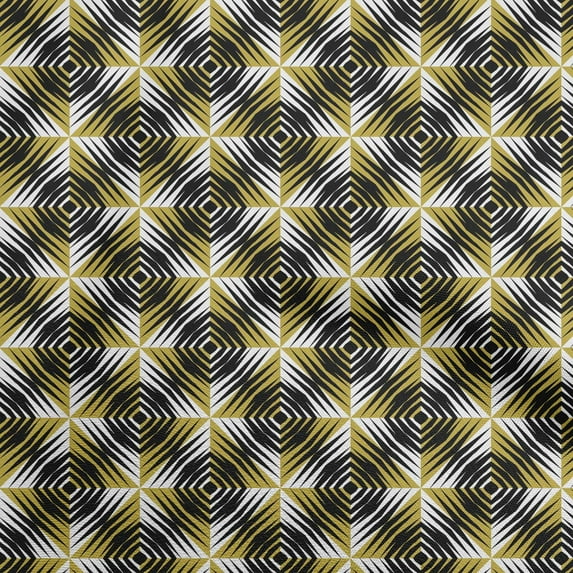 oneOone Velvet Olive Green Fabric Abstract Geometric Dress Material Fabric Print Fabric By The Yard 58 Inch Wide