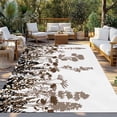 thumbnail image 3 of Outdoor Rug 4x6 ft Rustic Field Waterproof Outdoor Patio Rug Mat Non Slip Outside Area Rugs Carpet for RV,Camping,Porch,Deck,Pool,Balconybackyard,Silhouette Flower Herb Brown, 3 of 9